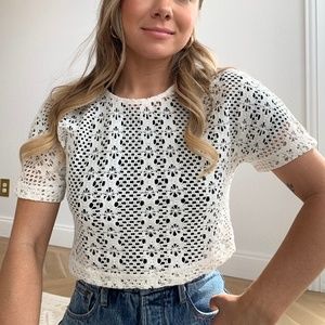 Princess Polly Crochet Overlay Tee